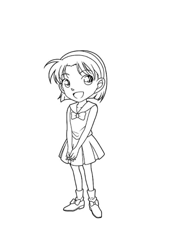 Coloriage Ayumi Yoshida timide