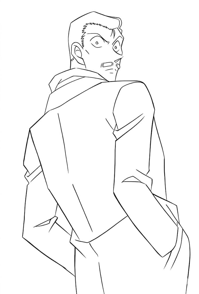 Coloriage Cool Kogoro Mouri