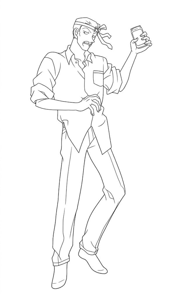 Coloriage Danse Kogoro Mouri