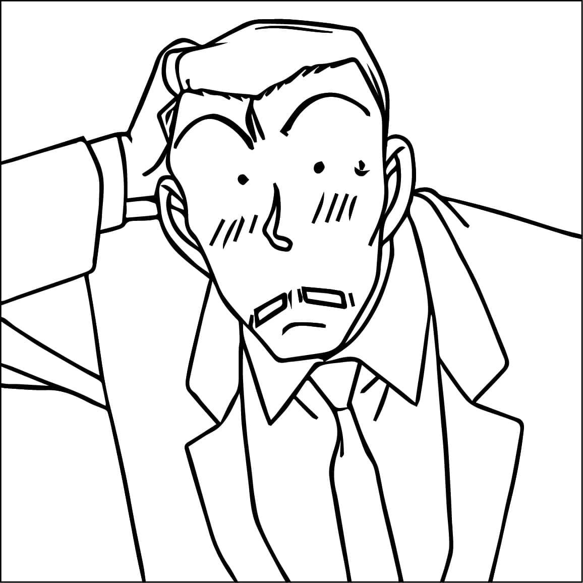 Coloriage Drôle Kogoro Mouri
