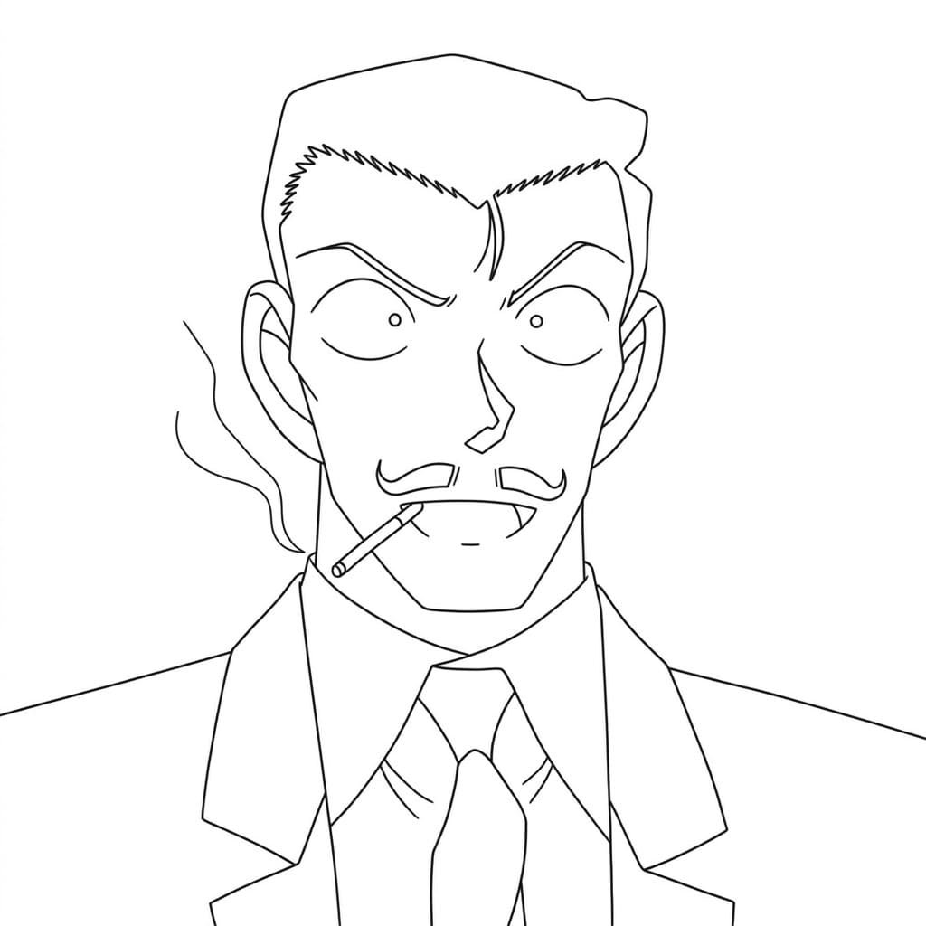 Coloriage Fumer Kogoro Mouri