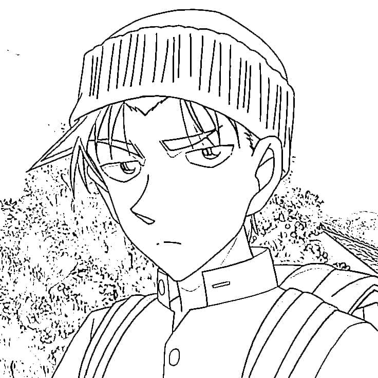 Coloriage Heiji Hattori dans Anime Conan