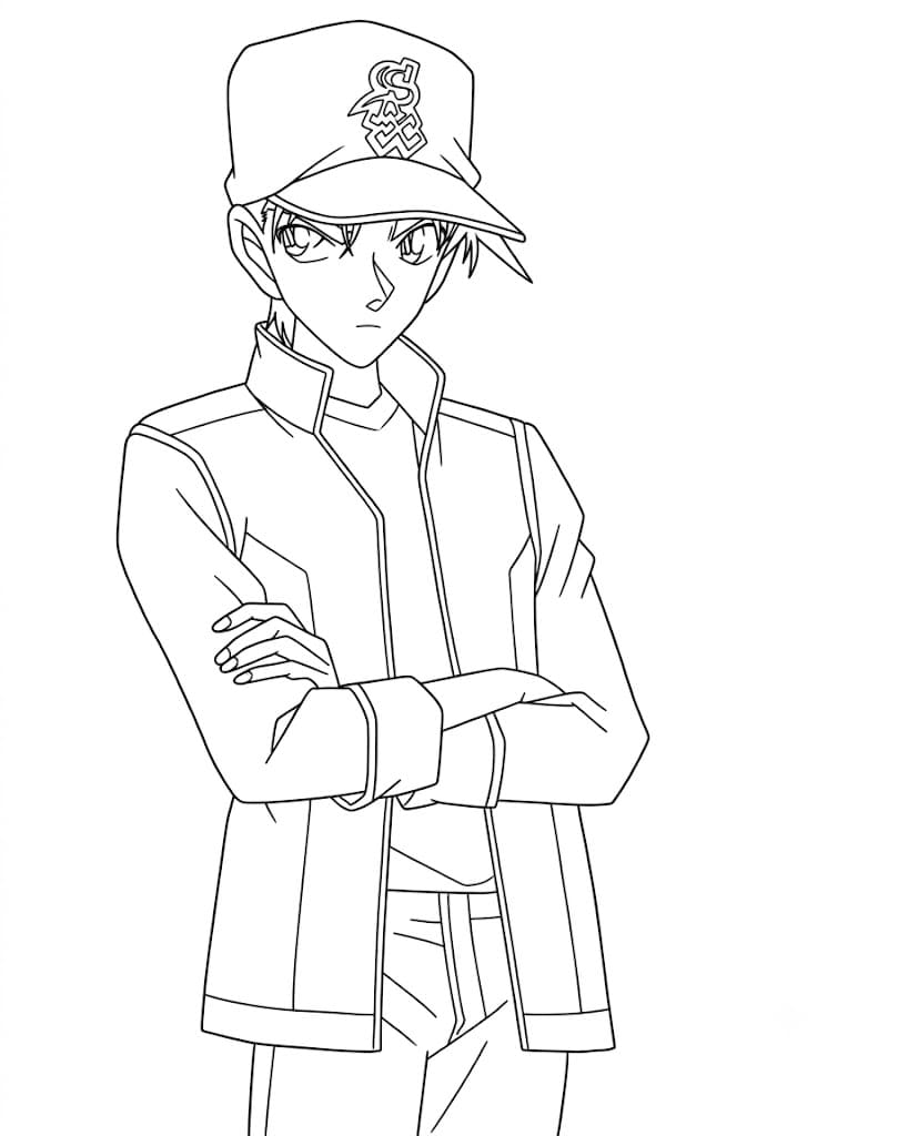 Coloriage Heiji Hattori debout
