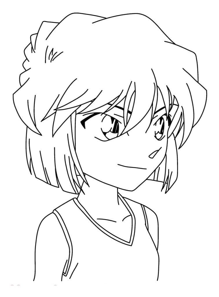 Coloriage Heureuse Ai Haibara