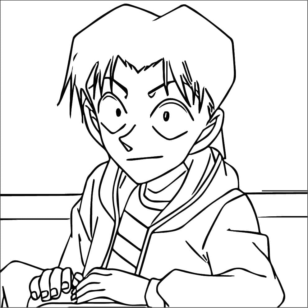 Coloriage Heureux Mitsuhiko Tsuburaya