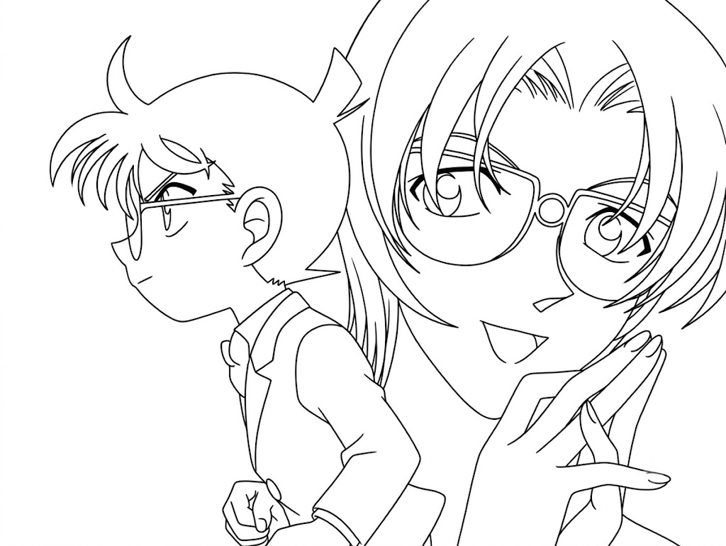 Coloriage Jodie Starling et Conan
