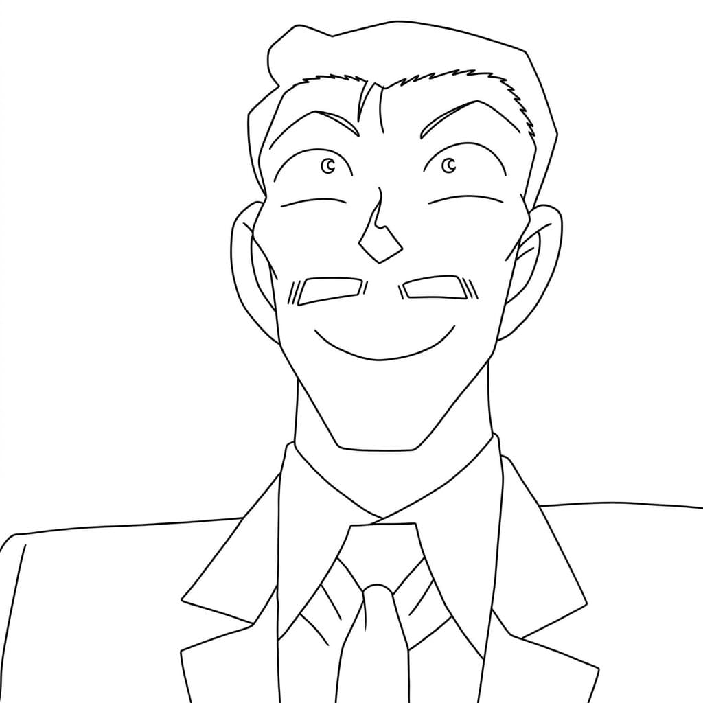 Coloriage Joyeux Kogoro Mouri