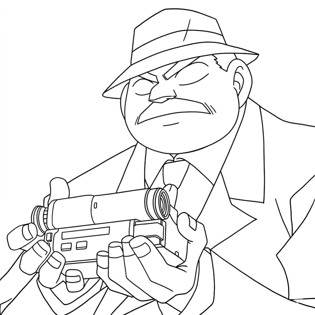 Coloriage Juzo Megure avec la caméra