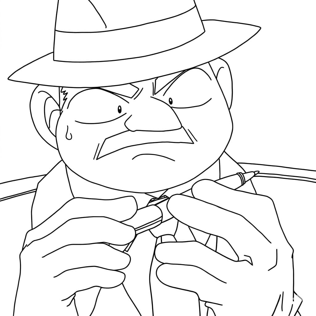 Coloriage Juzo Megure avec un stylo