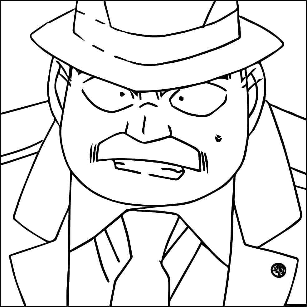 Coloriage Juzo Megure dans Anime Detective Conan