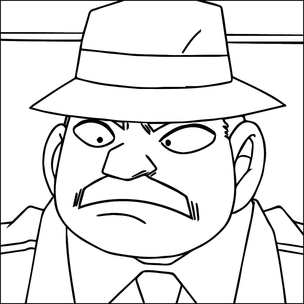 Coloriage Juzo Megure dans Detective Conan