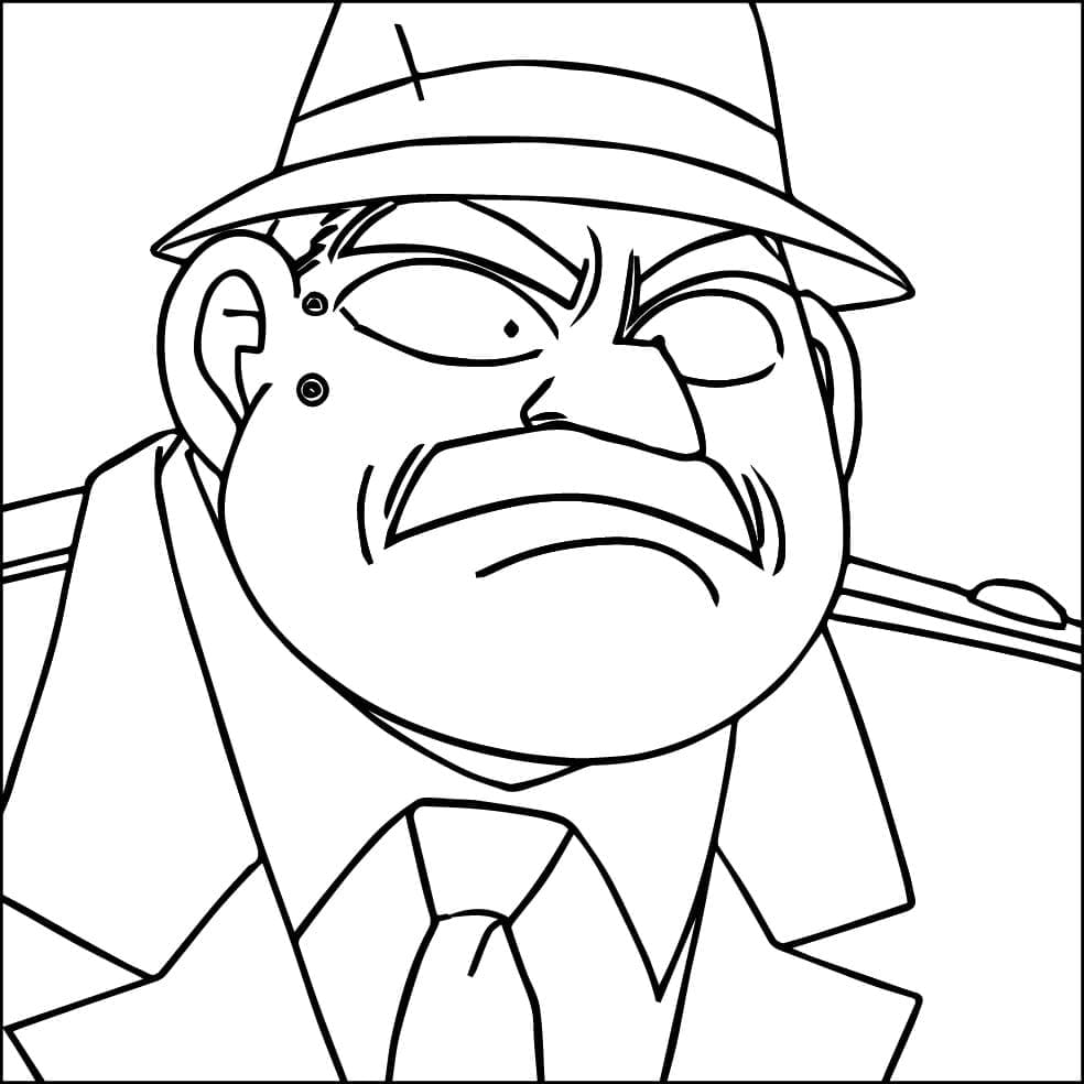 Coloriage Juzo Megure de Anime Conan