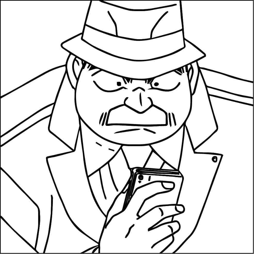 Coloriage Juzo Megure de Detective Conan