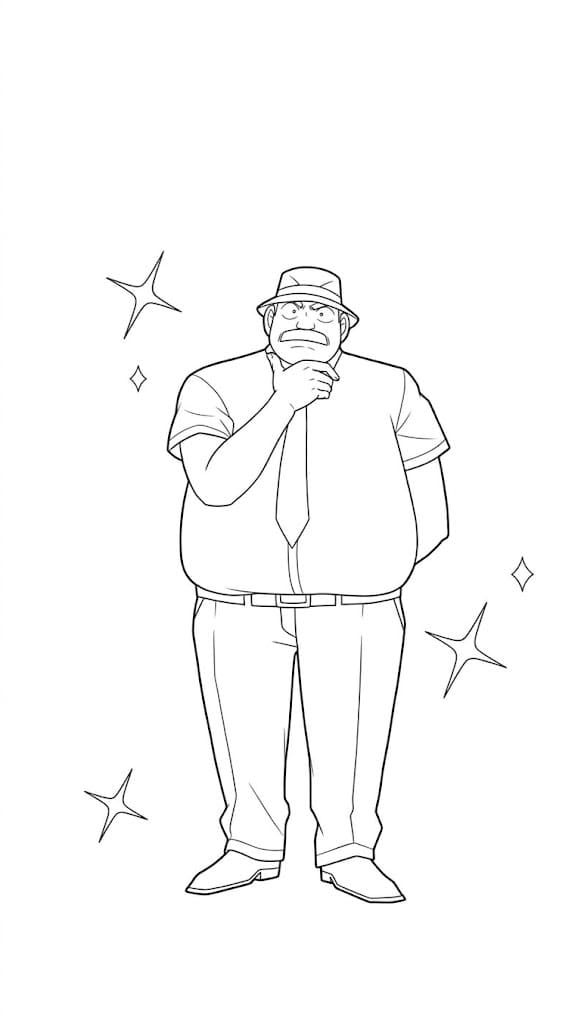 Coloriage Juzo Megure debout