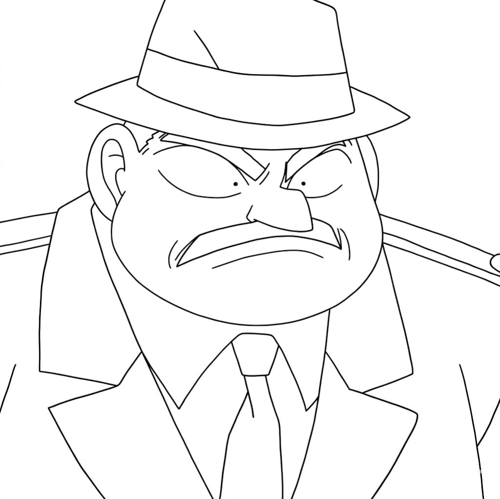 Coloriage Juzo Megure en colère