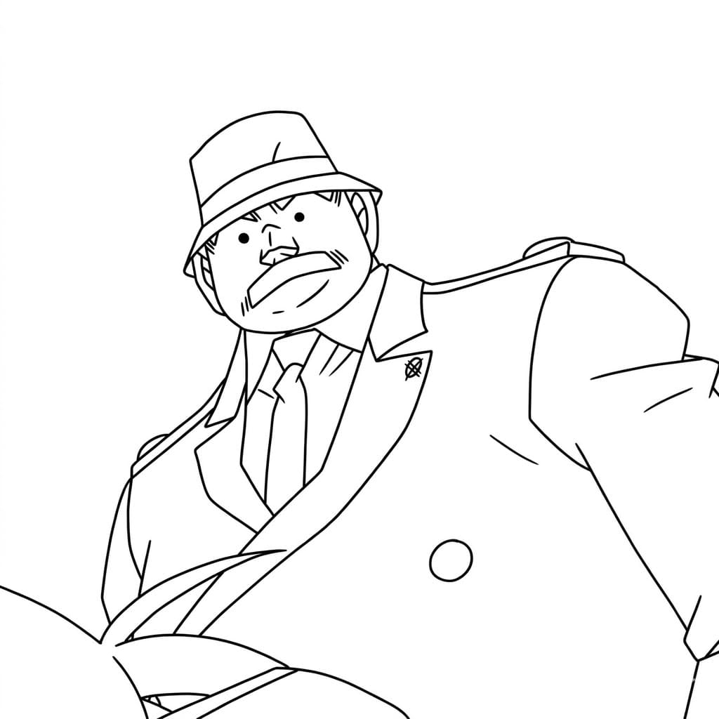 Coloriage Juzo Megure était déconcerté