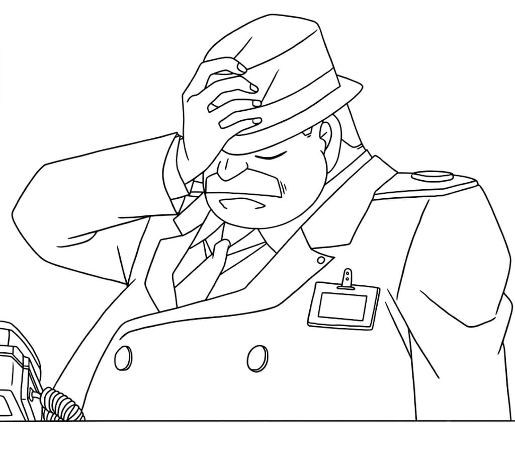 Coloriage Juzo Megure était déçu