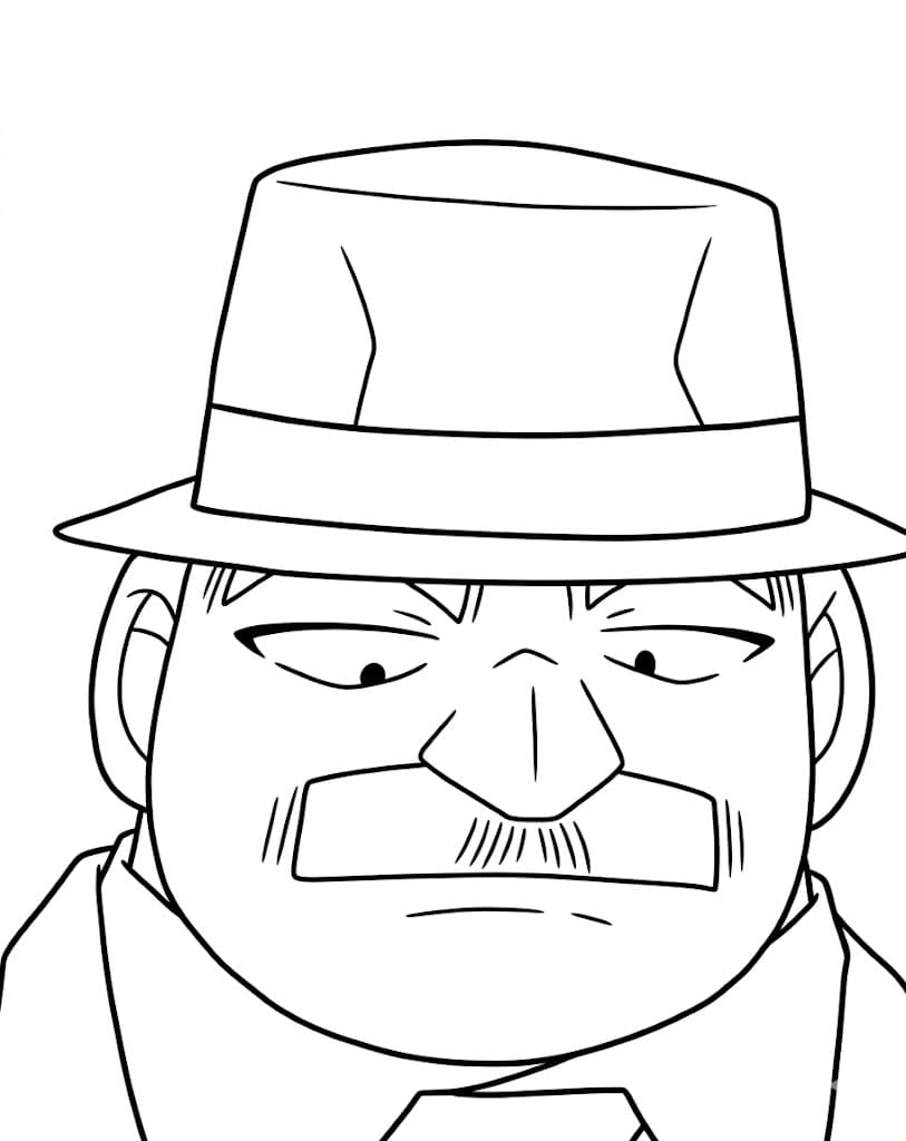 Coloriage Juzo Megure triste