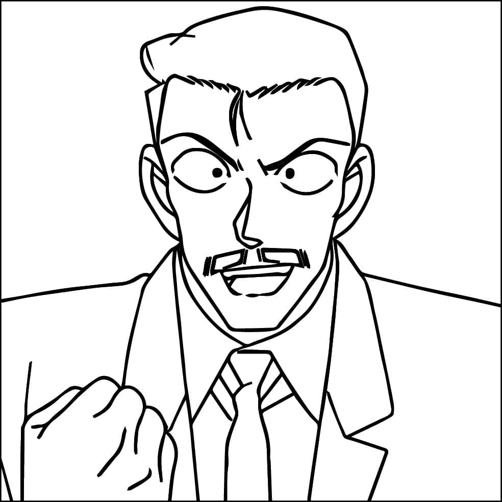 Coloriage Kogoro Mouri dans Anime Conan