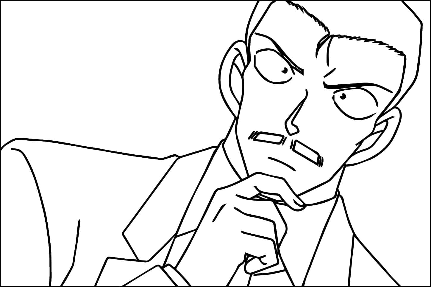 Coloriage Kogoro Mouri dans Anime Detective Conan