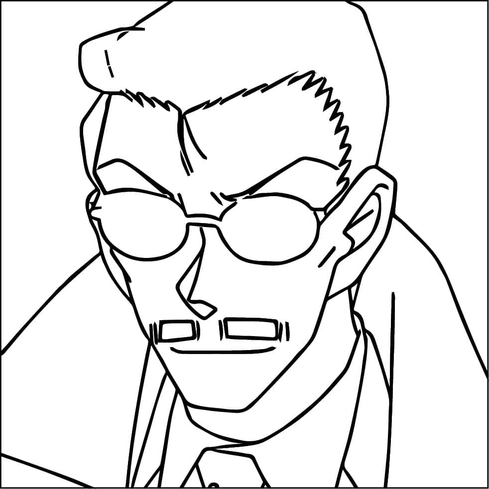 Coloriage Kogoro Mouri dans Detective Conan