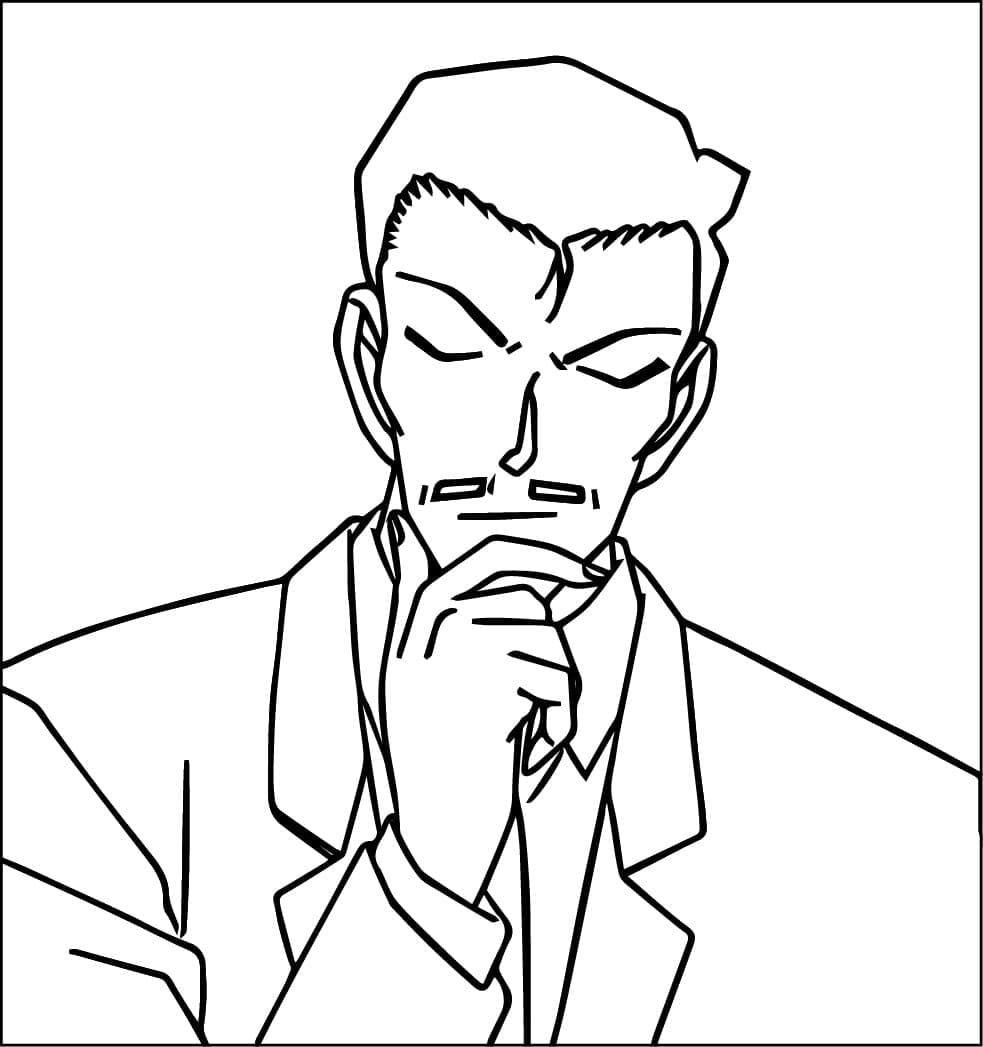 Coloriage Kogoro Mouri de Anime Conan