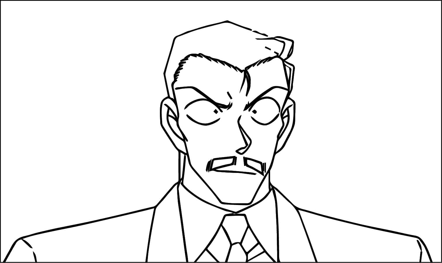 Coloriage Kogoro Mouri de Anime Detective Conan