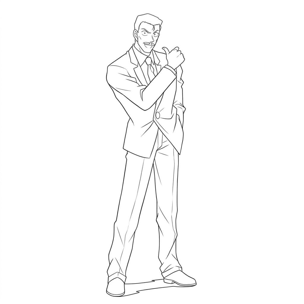 Coloriage Kogoro Mouri debout