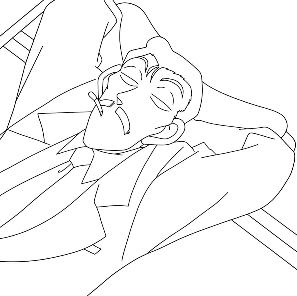 Coloriage Kogoro Mouri dort