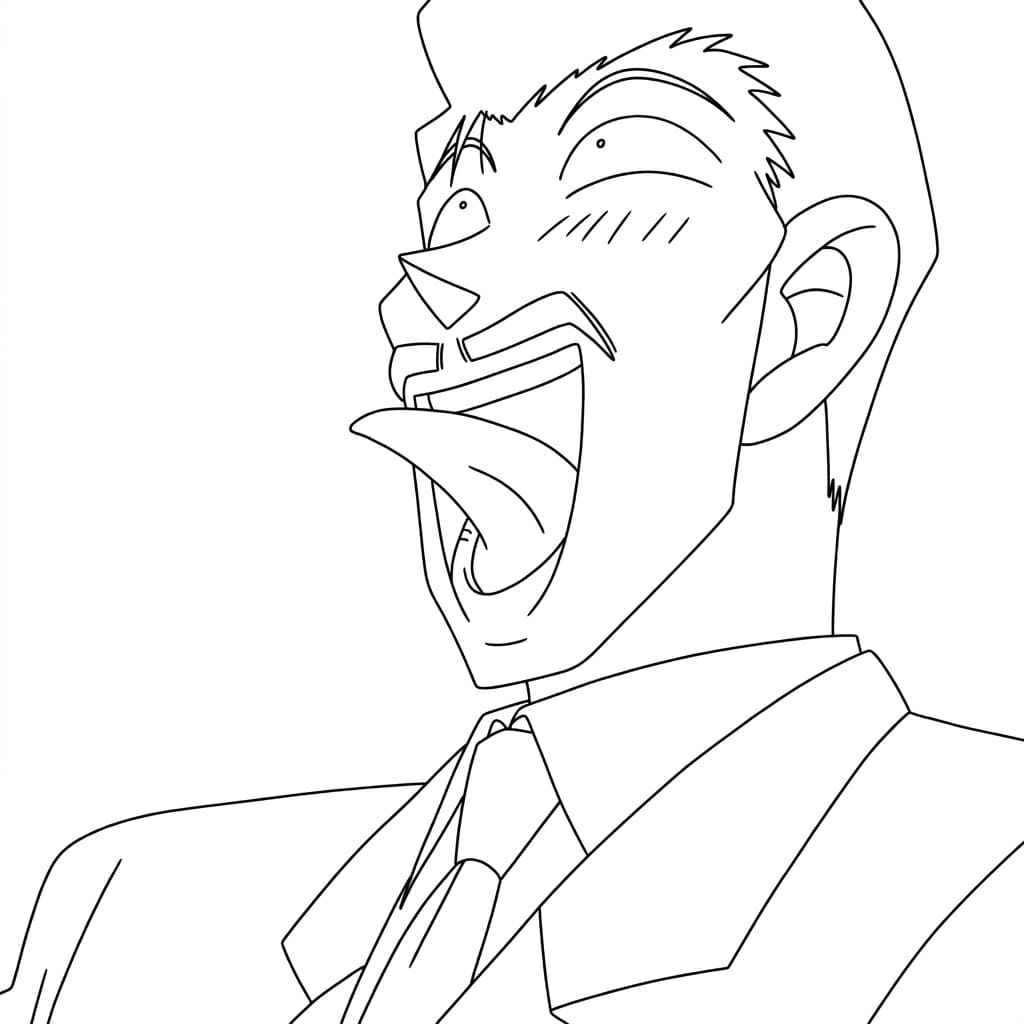 Coloriage Kogoro Mouri drôle