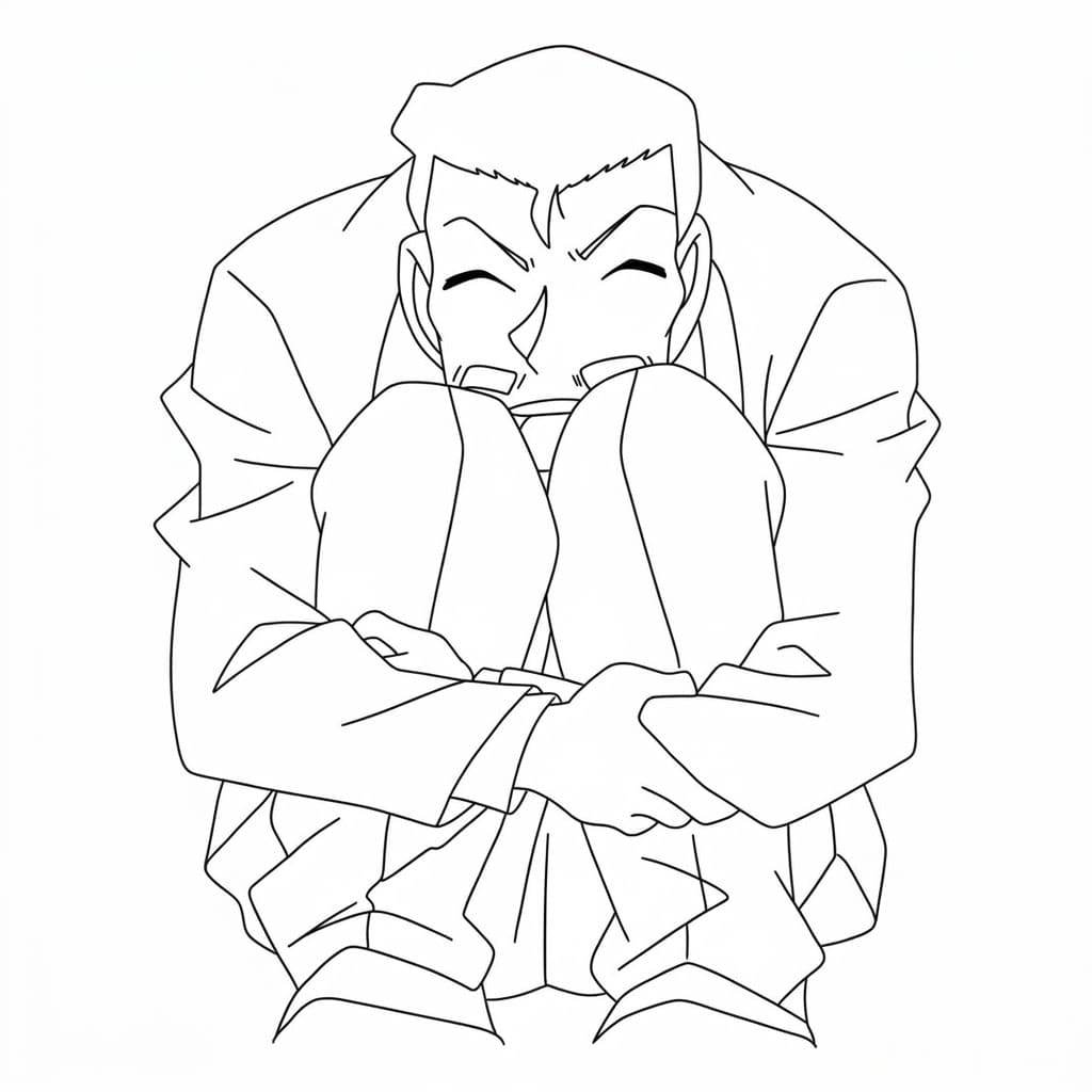 Coloriage Kogoro Mouri effrayant