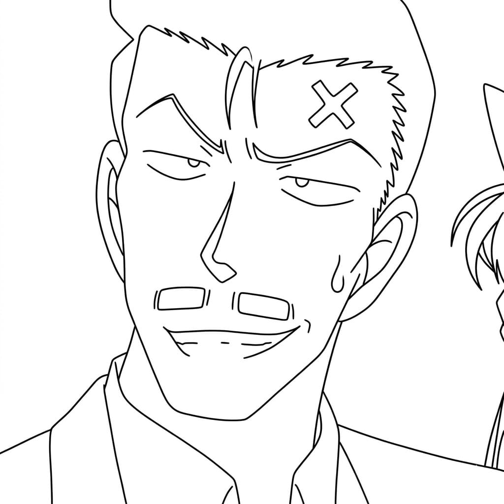 Coloriage Kogoro Mouri souriant