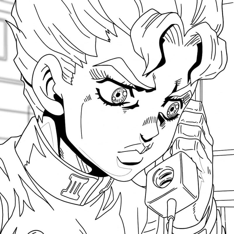 Coloriage Koichi Hirose dans Anime Jojo