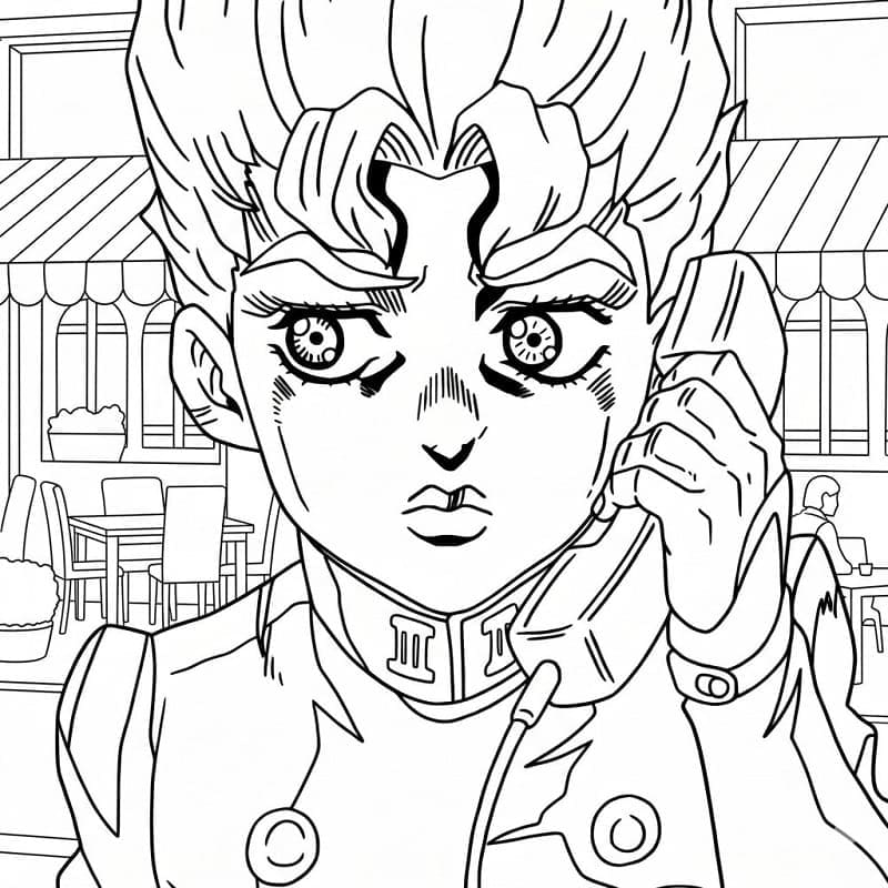 Coloriage Koichi Hirose dans Jojo
