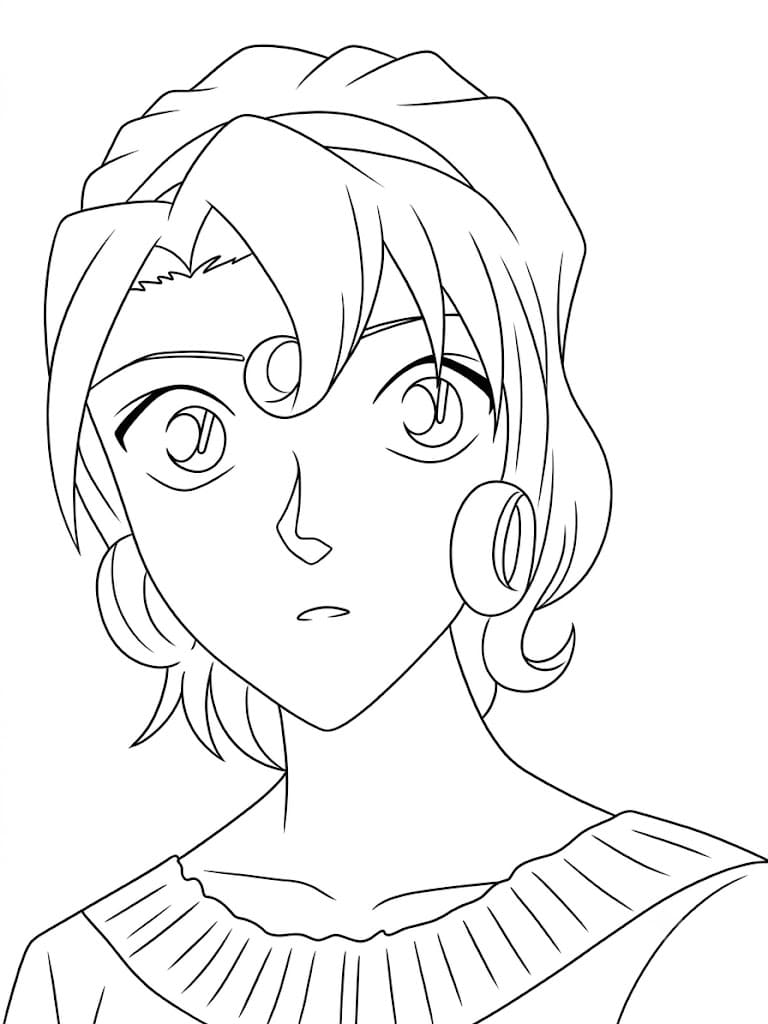 Coloriage Le visage de Yukiko Kudo