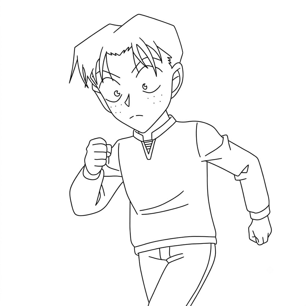Coloriage Mitsuhiko Tsuburaya a couru
