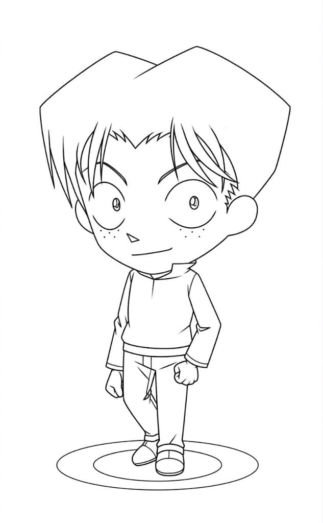 Coloriage Mitsuhiko Tsuburaya chibi