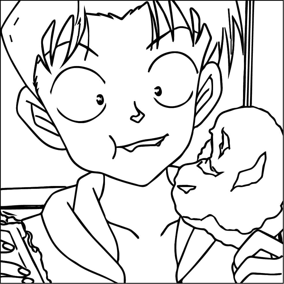 Coloriage Mitsuhiko Tsuburaya dans Anime Detective Conan