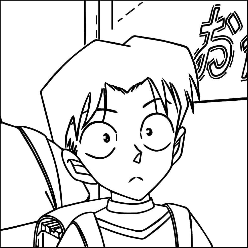 Coloriage Mitsuhiko Tsuburaya de Anime Conan
