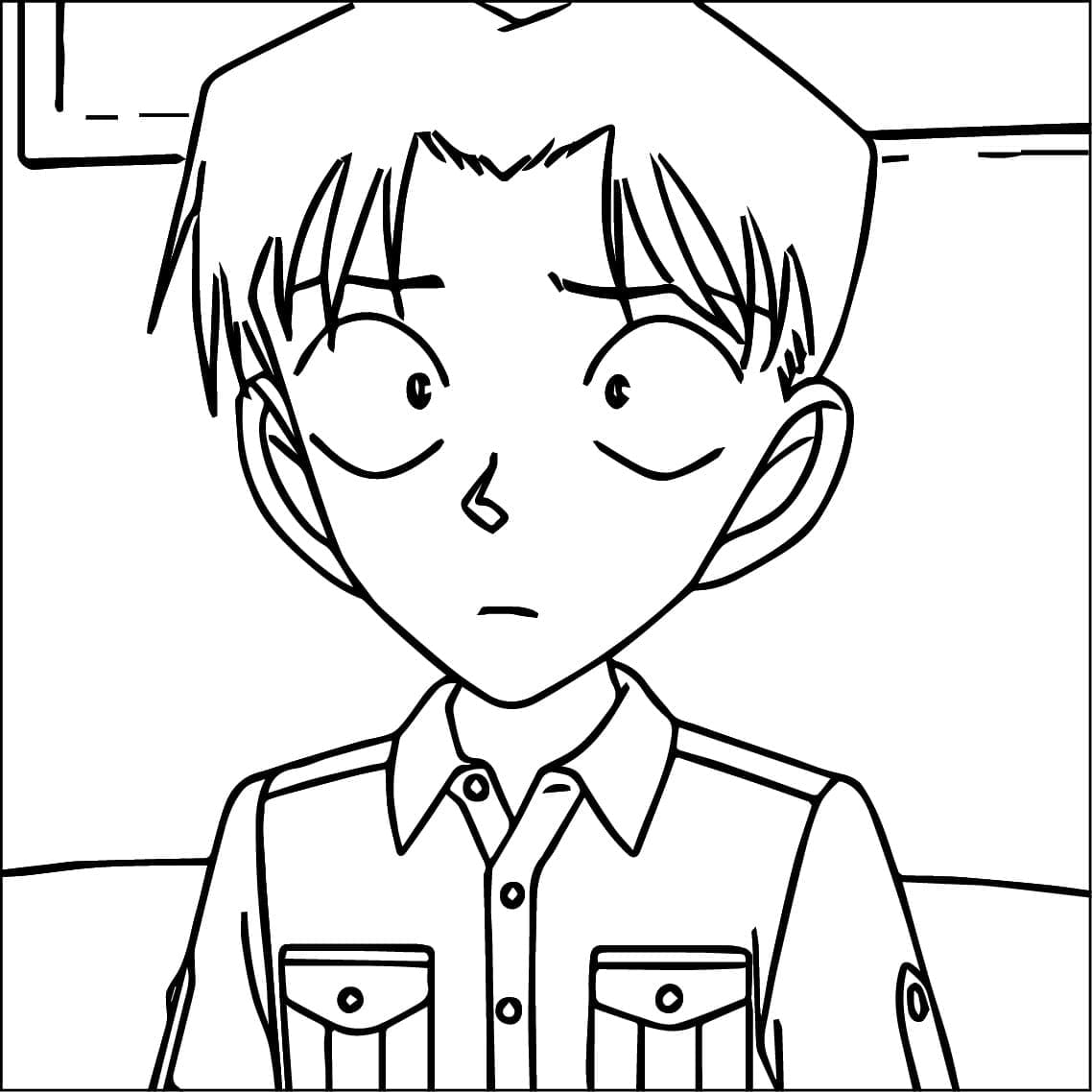 Coloriage Mitsuhiko Tsuburaya de Anime Detective Conan