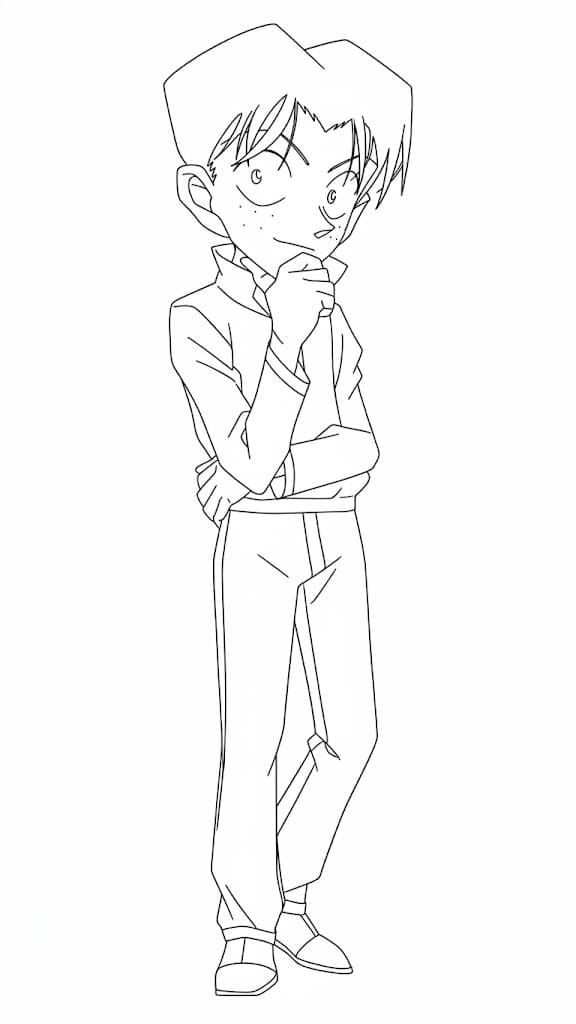 Coloriage Mitsuhiko Tsuburaya est debout