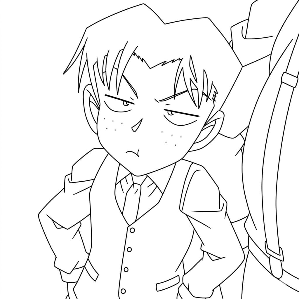 Coloriage Mitsuhiko Tsuburaya était en colère