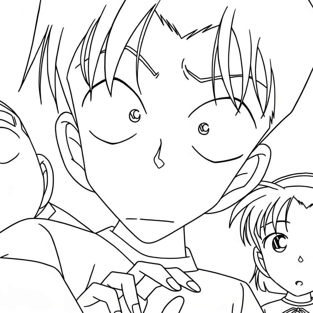 Coloriage Mitsuhiko Tsuburaya semblait perplexe