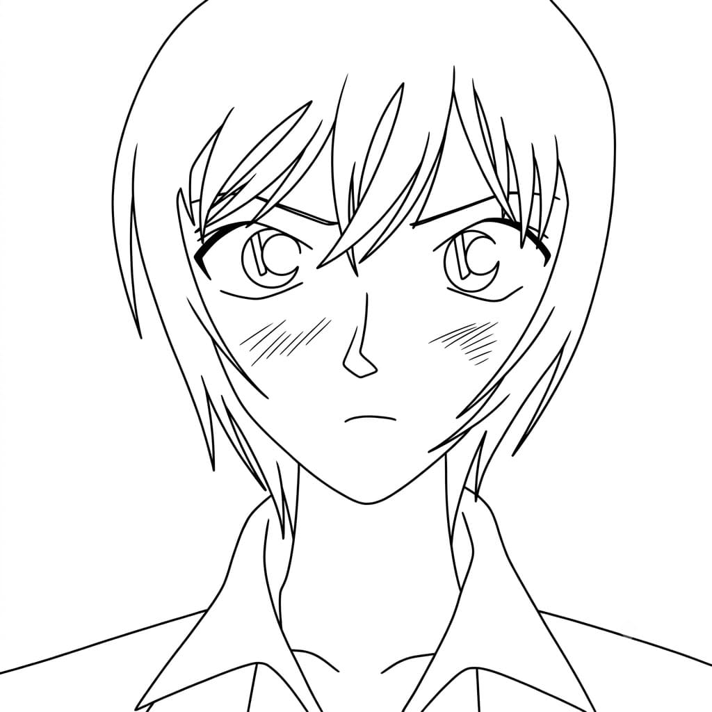 Coloriage Miwako Sato est timide