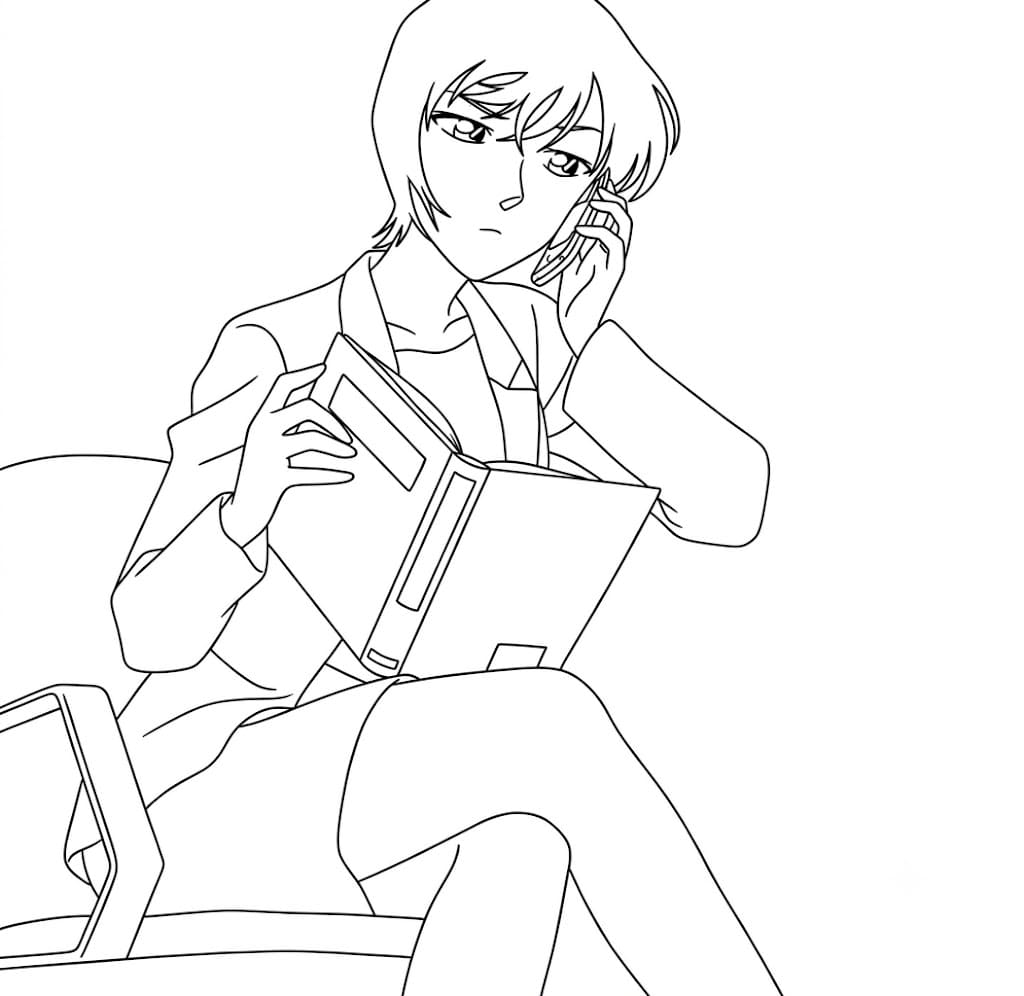 Coloriage Miwako Sato était assis