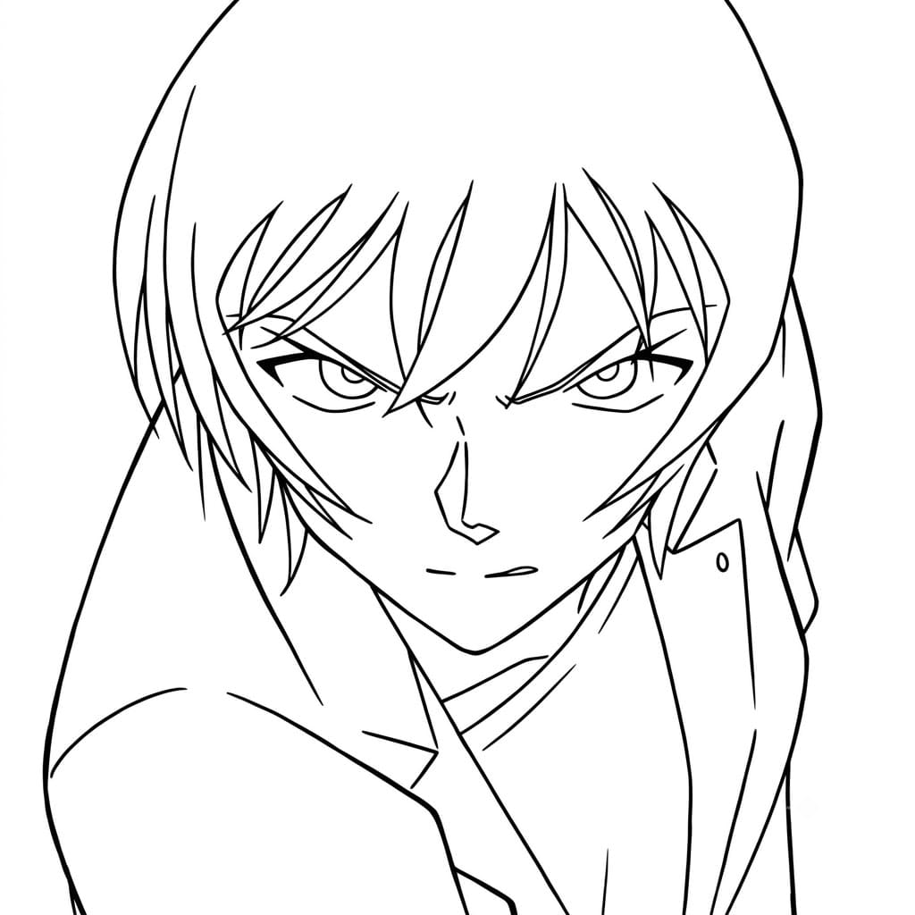 Coloriage Miwako Sato était en colère