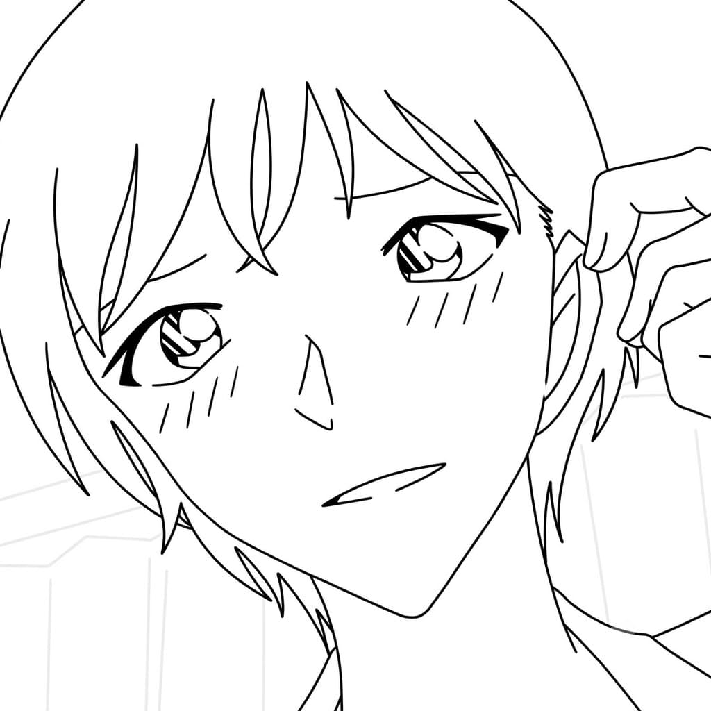 Coloriage Miwako Sato était timide