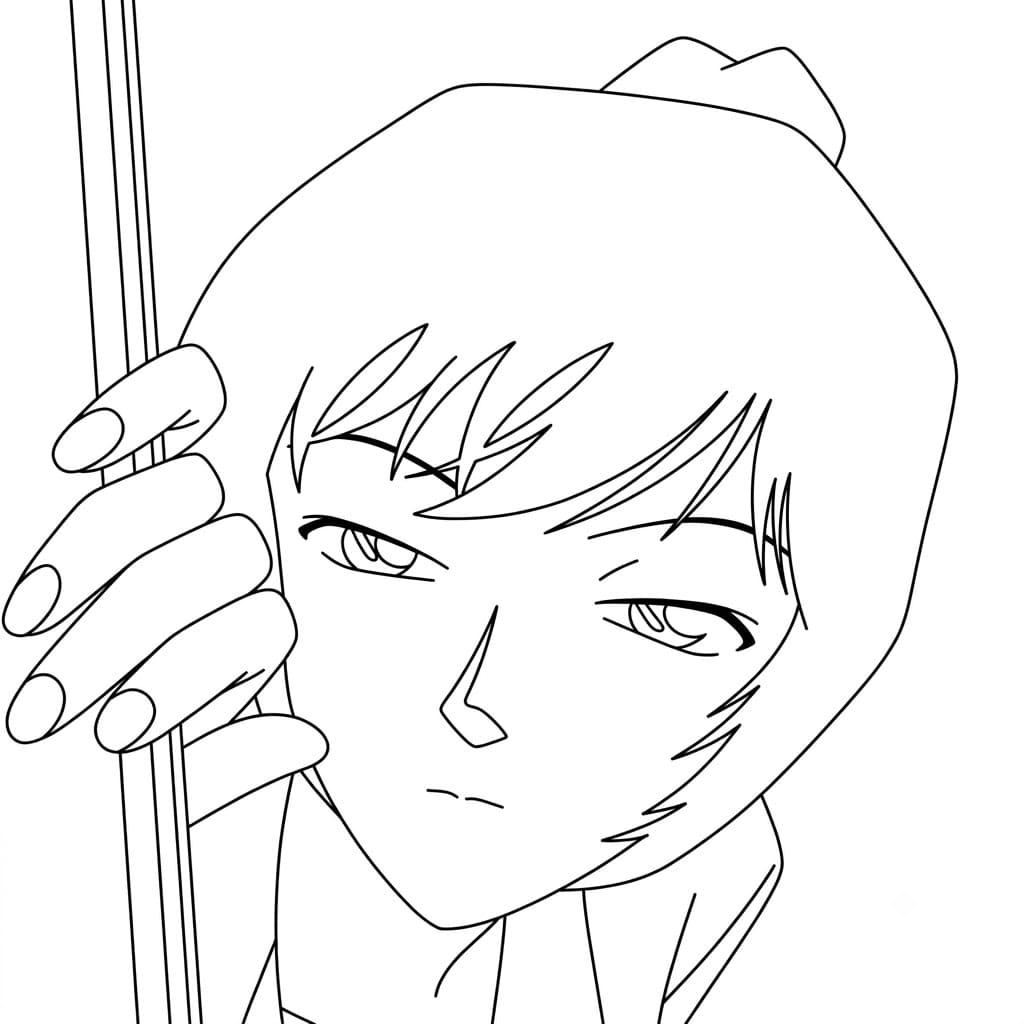 Coloriage Miwako Sato jette un coup d'œil