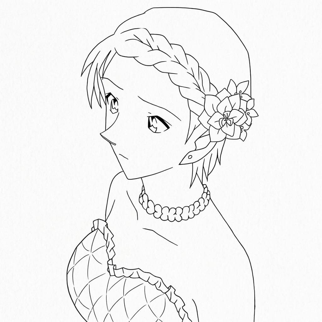 Coloriage Miwako Sato se marie