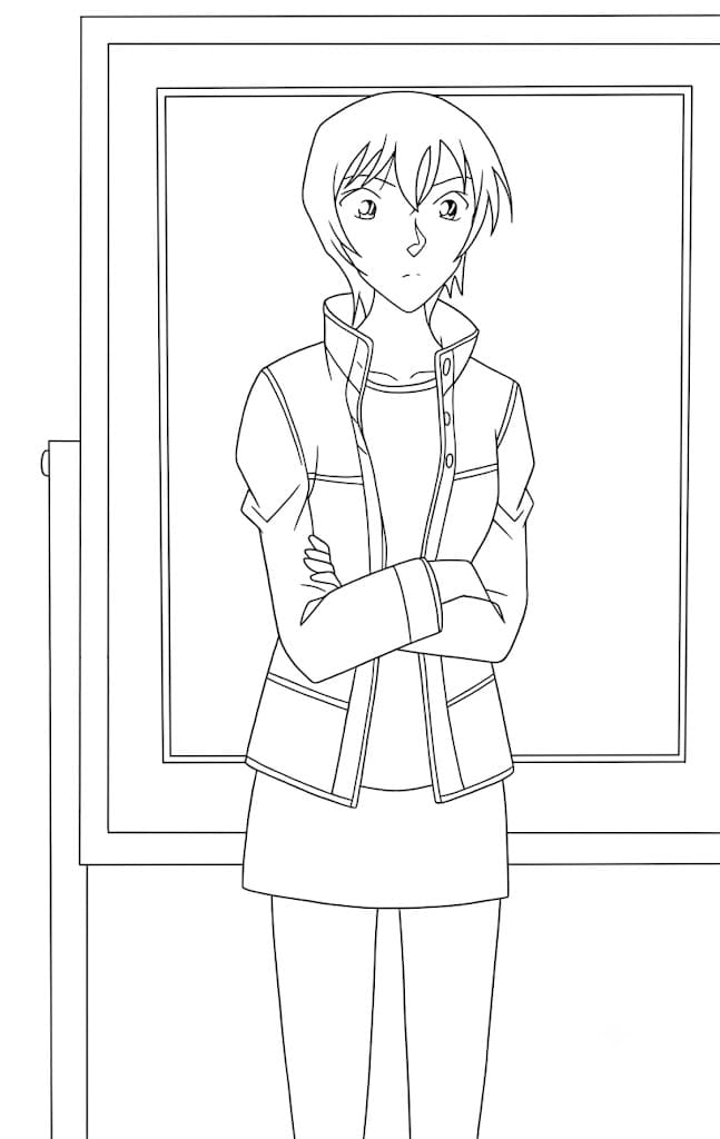 Coloriage Miwako Sato se tient debout